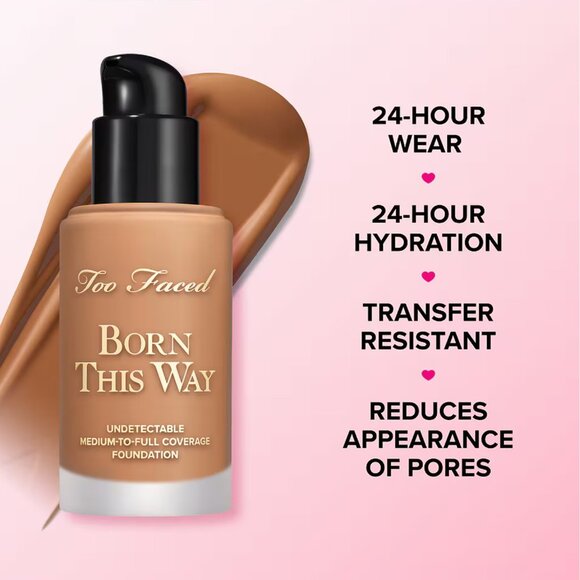 TOO FACED Born This Way Flawless Coverage Natural Finish* Foundation ~ NUDE NIB - Picture 13 of 16